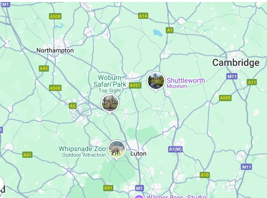 Bedfordshire map - no win no fee compensation solicitors